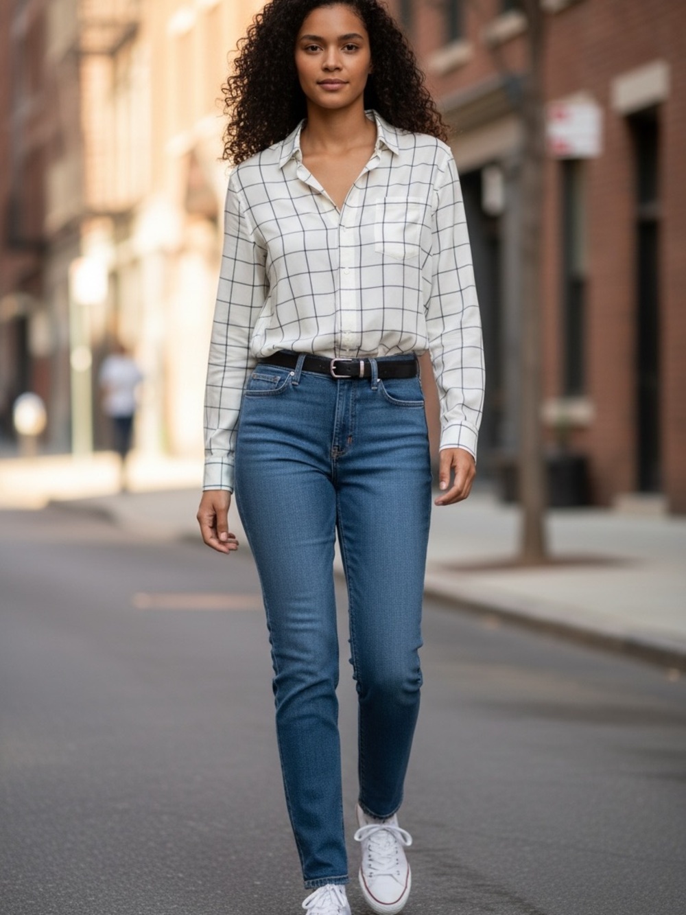 Polo Ralph Lauren windowpane print silk blouse